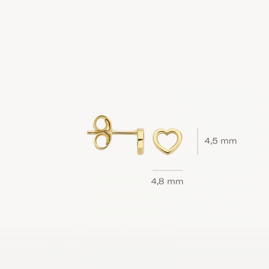 BLUSH 7246YGO GEELGOUDEN OORKNOPPEN HARTJE