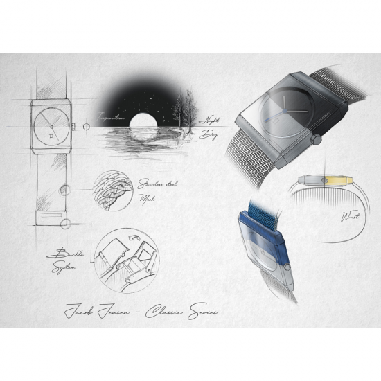 JACOB JENSEN DAMESHORLOGE JJ 525 CLASSIC SAPPHIRE JACOB JENSEN DAMESHORLOGE JJ 525 CLASSIC SAPPHIRE