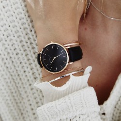 ROSEFIELD BBBR-B11 DAMESHORLOGE ROSÉ THE BOWERY BLACK-BLACK-ROSEGOLD