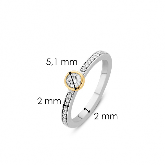 TI SENTO 12108ZY ZILVEREN RING VERGULD ZIRKONIA TI SENTO 12108ZY ZILVEREN RING VERGULD ZIRKONIA