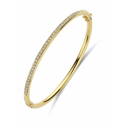 FJORY 40-A305803-0.42 14 KARAAT GOUDEN BANGLE MET ZILVEREN KERN MET DIAMANT
