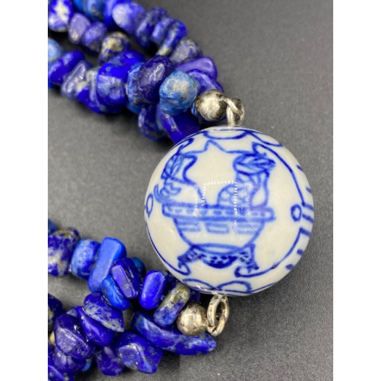 OCCASION LAPIS LAZULI COLLIER MET DELFTS BLAUWE KRAAL OCCASION LAPIS LAZULI COLLIER MET DELFTS BLAUWE KRAAL