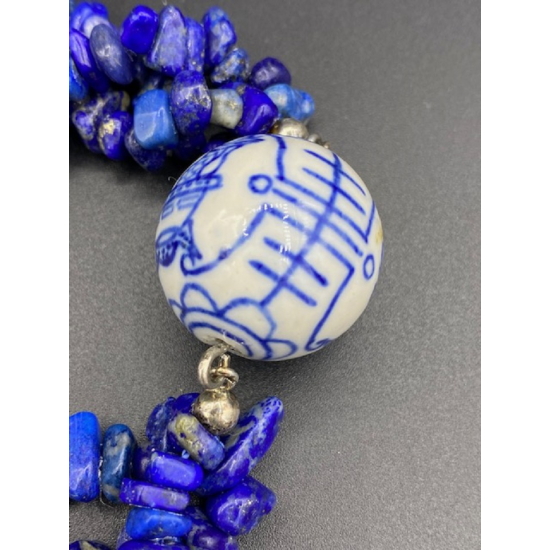 OCCASION LAPIS LAZULI COLLIER MET DELFTS BLAUWE KRAAL OCCASION LAPIS LAZULI COLLIER MET DELFTS BLAUWE KRAAL