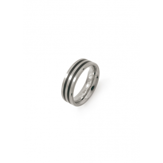 BOCCIA 0101-1760 TITANIUM RING ZWART EMAILLE MAT