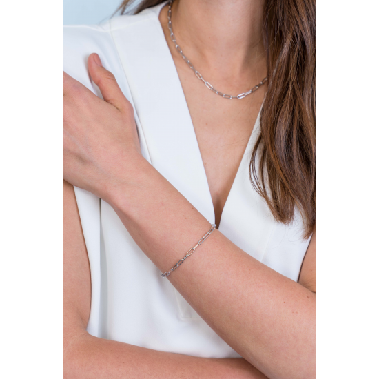 ZINZI ZIA2202 ZILVEREN ARMBAND PAPERCLIP SCHAKEL ZINZI ZIA2202 ZILVEREN ARMBAND PAPERCLIP SCHAKEL