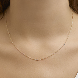 HUISCOLLECTIE 4015771 GOUDEN ANKERCOLLIER ZIRKONIA