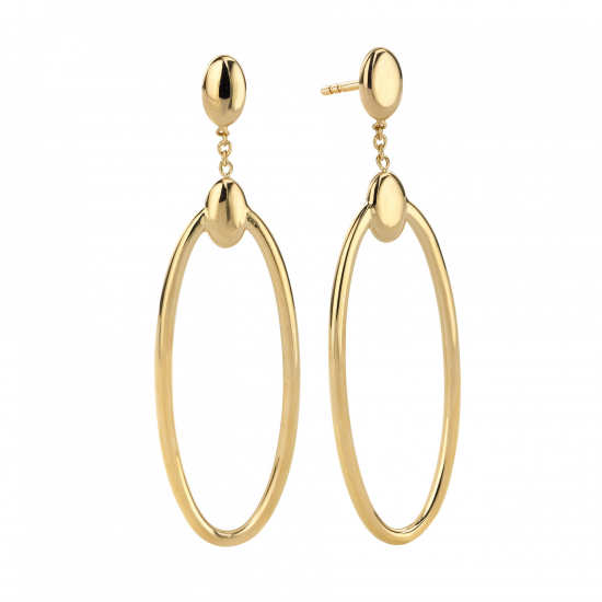 MONZARIO 1089-O GEEL 14K. GEELGOUDEN OORHANGERS