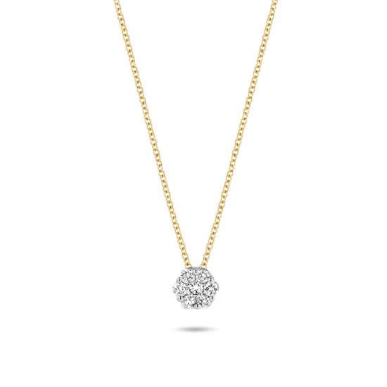 BLUSH 3603BDI GOUDEN COLLIER MET HANGER BICOLOR DIAMANT 0.15 CT.