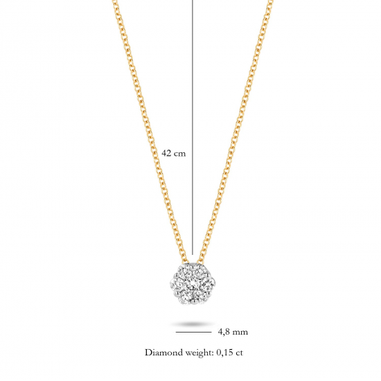 BLUSH 3603BDI GOUDEN COLLIER MET HANGER BICOLOR DIAMANT 0.15 CT.