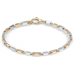 MONZARIO 896-A BIC 14K. GOUDEN ARMBAND  BICOLOR FANTASIE SCHAKEL