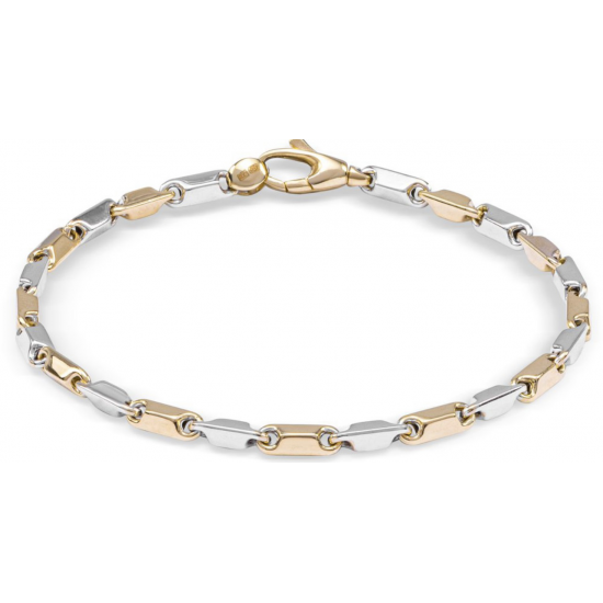MONZARIO 896-A BIC 14K. GOUDEN ARMBAND BICOLOR FANTASIE SCHAKEL MONZARIO 896-A BIC 14K. GOUDEN ARMBAND BICOLOR FANTASIE SCHAKEL
