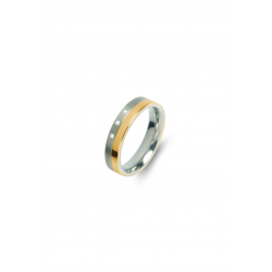 BOCCIA 0129-04 TITANIUM RING BICOLOR DIAMANT 3-0.015 CT.