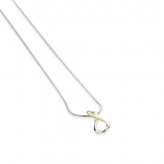 GALA DESIGN J0071 ZILVEREN COLLIER MET VERGULD ZILVEREN HANGER ETERNITY