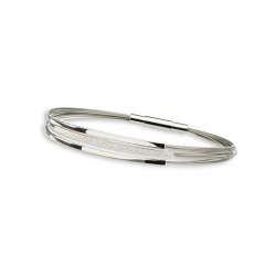 GALA DESIGN J0030 STALEN ARMBAND MET ZILVEREN  ELEMENTEN TRIPPLE SQUARE
