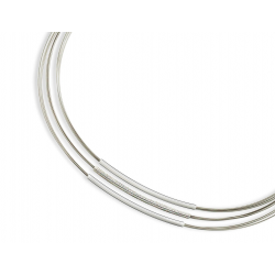 GALA DESIGN J0029 STALEN COLLIER MET ZILVEREN  ELEMENTEN TRIPPLE SQUARE