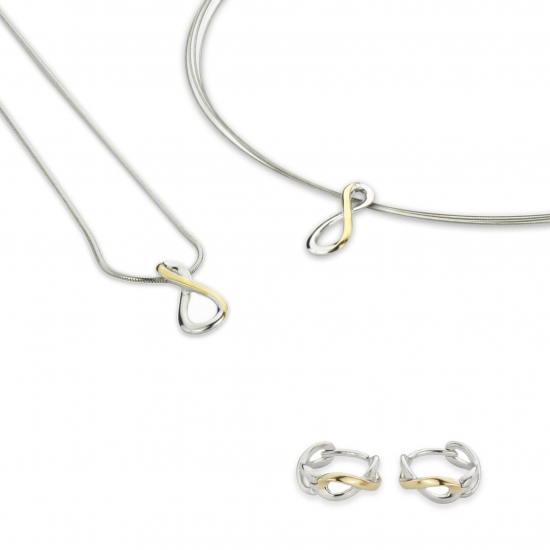 GALA DESIGN J0069 ZILVER VERGULDE OORRINGEN ETERNITY GALA DESIGN J0069 ZILVER VERGULDE OORRINGEN ETERNITY