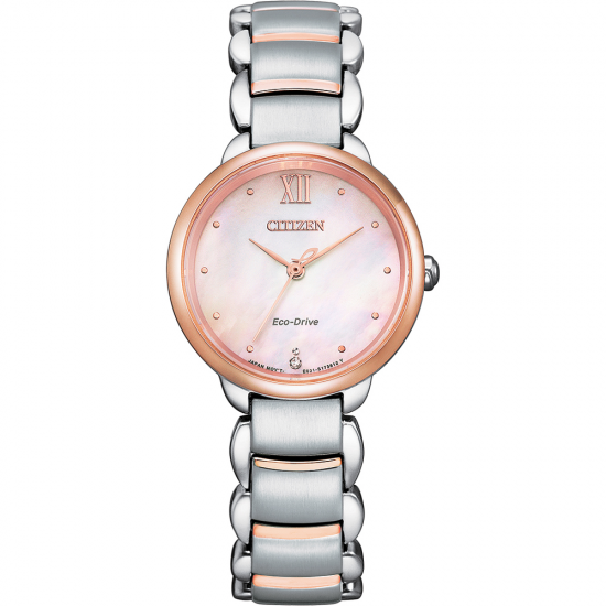 CITIZEN EM0924-85Y DAMESHORLOGE ECO-DRIVE STAAL BICOLOR CITIZEN EM0924-85Y DAMESHORLOGE ECO-DRIVE STAAL BICOLOR