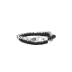 SILK 265BLK.20 ZILVER/LEER ARMBAND ZWART FOX COLLECTIE