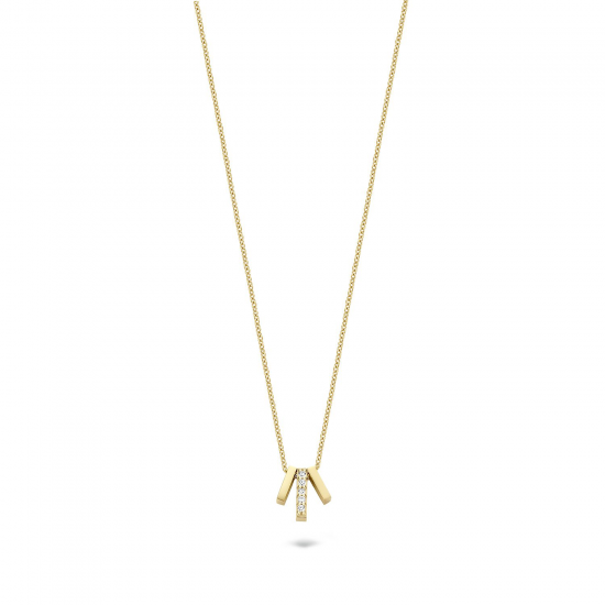 BLUSH 3122YZI GEELGOUDEN COLLIER MET HANGER ZIRKONIA