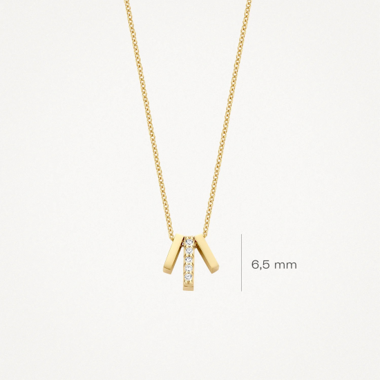 BLUSH 3122YZI GEELGOUDEN COLLIER MET HANGER ZIRKONIA