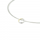 GALA DESIGN J0067 STALEN COLLIER MET ZILVER VERGULDE HANGER EN ZIRKONIA GOLD CIRCLE