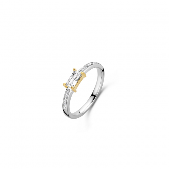 TI SENTO 12248ZY GOUD OP ZILVEREN RING MET ZIRKONIA TI SENTO 12248ZY GOUD OP ZILVEREN RING MET ZIRKONIA
