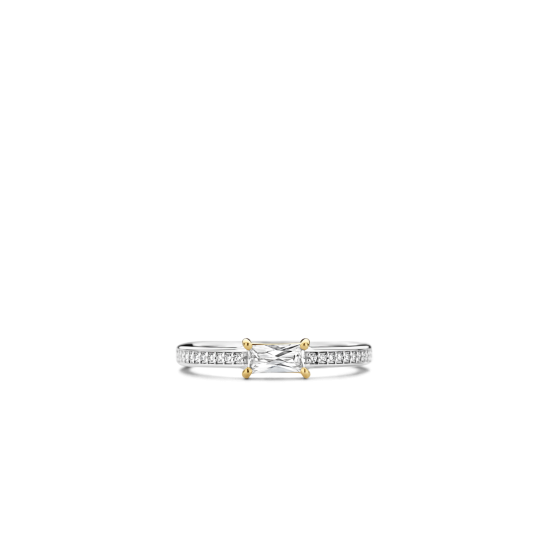 TI SENTO 12248ZY GOUD OP ZILVEREN RING MET ZIRKONIA TI SENTO 12248ZY GOUD OP ZILVEREN RING MET ZIRKONIA