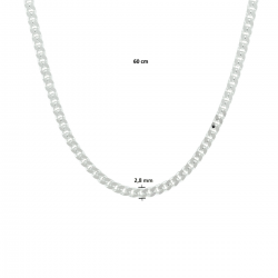 HUISCOLLECTIE 1021717 ZILVEREN COLLIER GOURMET 60 CM.