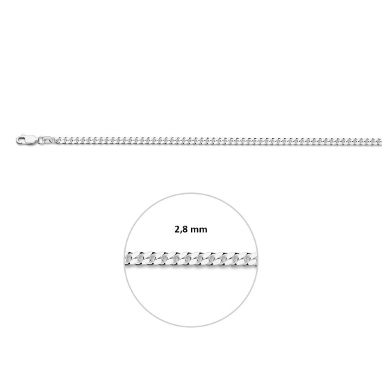 HUISCOLLECTIE 1021717 ZILVEREN COLLIER GOURMET 60 CM.