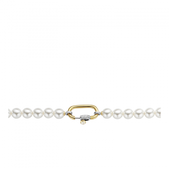 TI SENTO 3967PW PARELCOLLIER MET GOUD OP ZILVER SLUITING ZIRKONIA