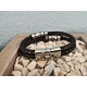 LEATHER&STEEL FOGE-BR ARMBAND BRUIN LEER EN STAAL FOGE LEATHER&STEEL FOGE-BR ARMBAND BRUIN LEER EN STAAL FOGE