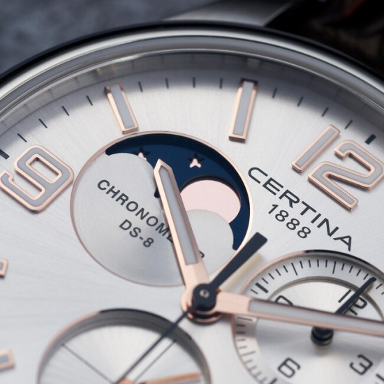 CERTINA C033.460.16.037.00 DS 8 STAAL MOON PHASE CHRONOMETER