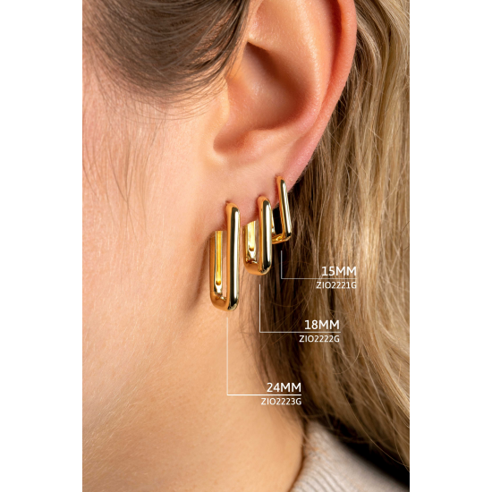 ZINZI ZIO2222G VERGULD ZILVEREN OORRINGEN RECHTHOEKIG