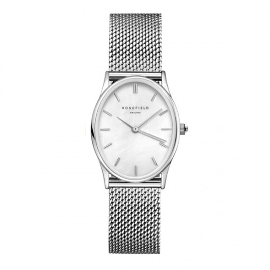 ROSEFIELD OWSMS-OV11 HORLOGE THE OVAL WHITE MOP MESH SILVER