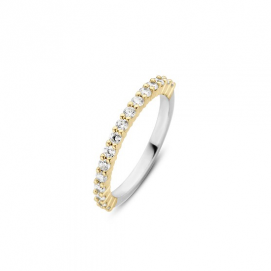 TI SENTO 1918ZY GOUD OP ZILVEREN RING MET ZIRKONIA TI SENTO 1918ZY GOUD OP ZILVEREN RING MET ZIRKONIA