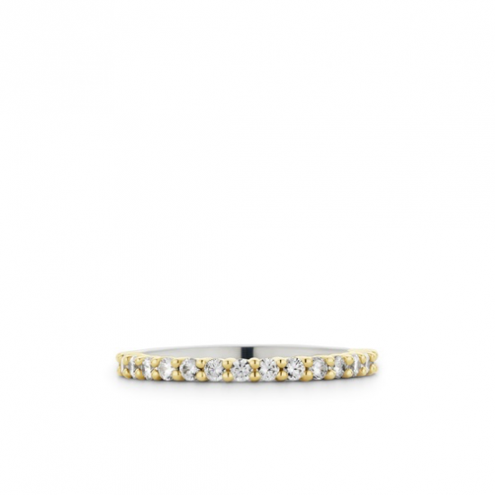 TI SENTO 1918ZY GOUD OP ZILVEREN RING MET ZIRKONIA TI SENTO 1918ZY GOUD OP ZILVEREN RING MET ZIRKONIA