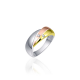 GISSER JEWELS R054T TRICOLOR ZILVEREN RING MET ZIRKONIA GOLD RUSH