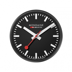 MONDAINE M990.CLOCK.64SBB WANDKLOK ZWART 25 CM.