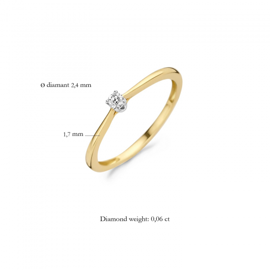 BLUSH 1621BDI BICOLOR GOUDEN RING DIAMANT 0.06CT