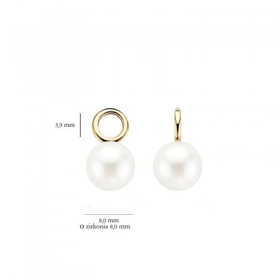 BLUSH 9023YPW GEELGOUDEN OORBEDELS MET SWAROVSKI PAREL