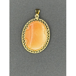 14 KARAAT GOUDEN HANGER MET CAMEE