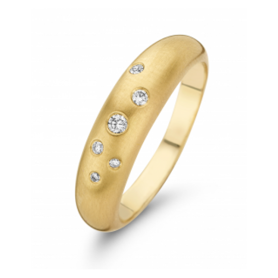 FJORY 40-RSTER-0.15 14 KARAAT GOUDEN RING MET ZILVEREN KERN DIAMANT STERRENHEMEL FJORY 40-RSTER-0.15 14 KARAAT GOUDEN RING MET ZILVEREN KERN DIAMANT STERRENHEMEL
