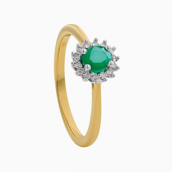 ECLAT LADY8-SMARAGD GOUDEN RING SMARAGD-DIAMANT LADY ENTOURAGE ECLAT LADY8-SMARAGD GOUDEN RING SMARAGD-DIAMANT LADY ENTOURAGE