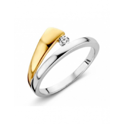 MORI 41-RMDE1-0,09 14 KARAAT BICOLOR GOUDEN RING MET DIAMANT EXCLUSIVE