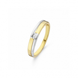 MORI 41-RMFD-15 14 KARAAT BICOLOR GOUDEN RING MET DIAMANT