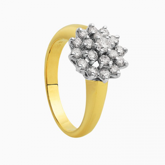 ECLAT R1060-75 GOUDEN RING DIAMANT ENTOURAGE