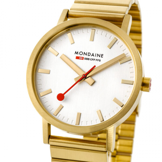 MONDAINE M660.30360.16SBM HORLOGE VERGULD STAAL CLASSIC 40 MM MONDAINE M660.30360.16SBM HORLOGE VERGULD STAAL CLASSIC 40 MM
