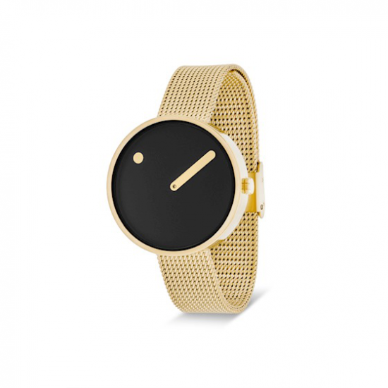 PICTO PT34087-0914 VERGULD STALEN HORLOGE MET MESH BAND PICTO PT34087-0914 VERGULD STALEN HORLOGE MET MESH BAND