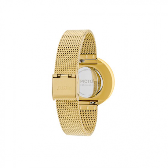 PICTO PT34087-0914 VERGULD STALEN HORLOGE MET MESH BAND PICTO PT34087-0914 VERGULD STALEN HORLOGE MET MESH BAND