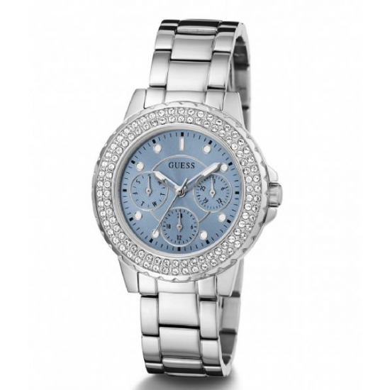 GUESS GW0410L1 DAMESHORLOGE STAAL ZIRKONIA CROWN JEWEL GUESS GW0410L1 DAMESHORLOGE STAAL ZIRKONIA CROWN JEWEL